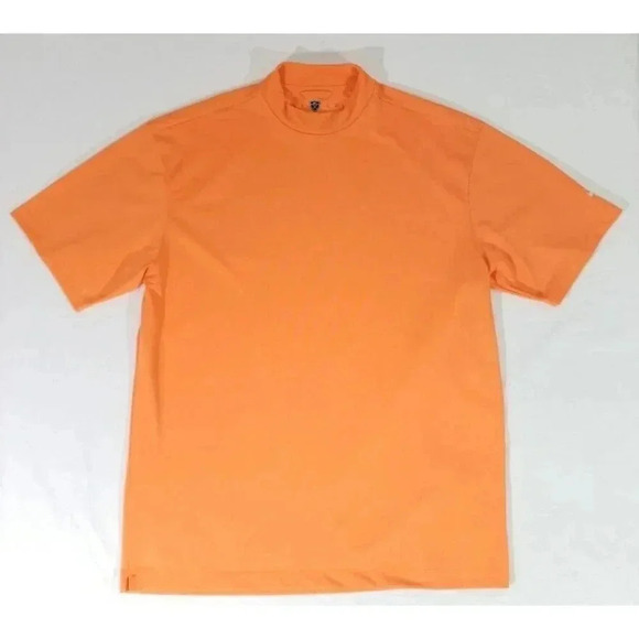 Nike Golf Mock Neck Short Sleeve T-Shirt Fit Dry Solid Orange Men's Size XL - Picture 5 of 6